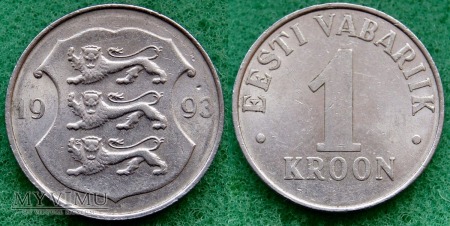 Duże zdjęcie Estonia, 1 KROON 1993