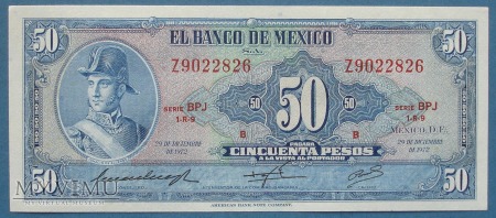 50 pesos 1972 r- Banco de Mexico - Meksyk