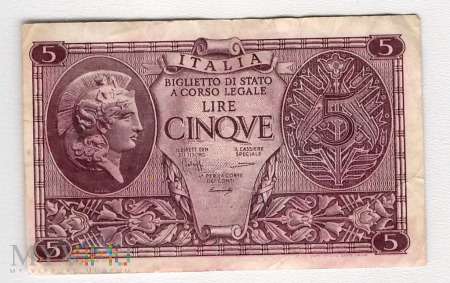 Włochy, 5 Lirów 1944