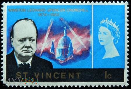 Duże zdjęcie St. Vincent 1c Winston Churchill, Elżbieta II