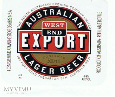 west end export lager beer