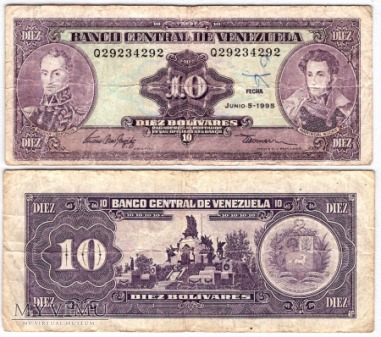 Wenezuela, 10 bolivares 1995r.