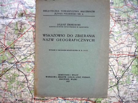 Duże zdjęcie Wskazówki do zbierania nazw geograficznych 1923 r.