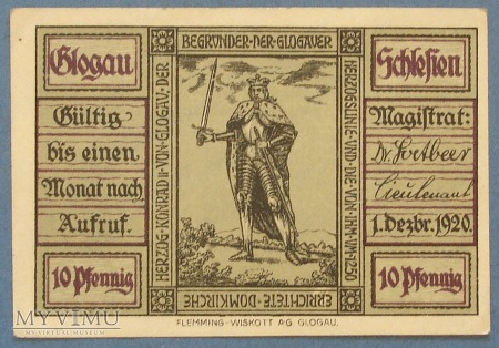 10 Pfennig 1920 - Glogau ( Schlesien) - Glogow