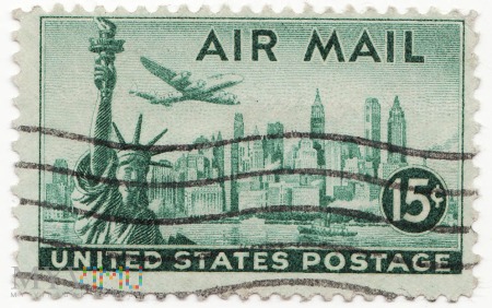 Duże zdjęcie Znaczek U.S.A AIR MAIL NEW YORK 1946
