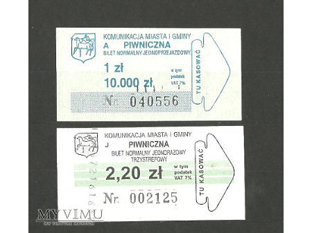 Bilet autobusowy MiG Piwniczna.