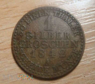 1 SilberGroschen, 1842 A , patyna
