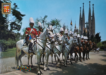 Vintage Postcard: Barcelona Town-hall horse-guards