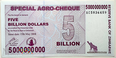 Zimbabwe 5 000 000 000 $ 2008