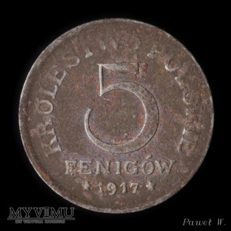 1917 5 fenigów - destrukt (skrętka, zdwojenie)
