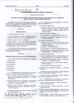 Rozporządzenie Ministra Obrony Narodowej 2005