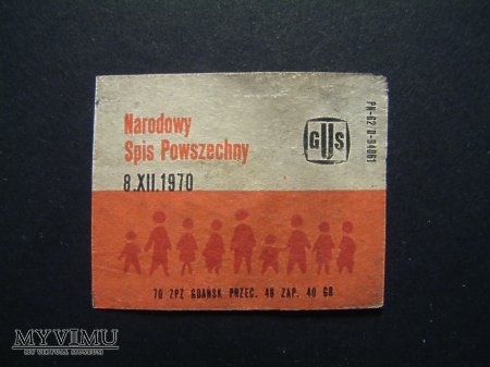 Etykieta - Narodowy Spis Powszechny 8.XII.1970