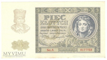 5 złotych 1940r.