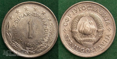Jugosławia, 1 DINAR 1980
