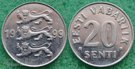 Estonia, 20 Senti 1999