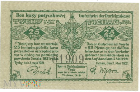 Duże zdjęcie Notgeld- 5 fenigów- Tychy- 1921
