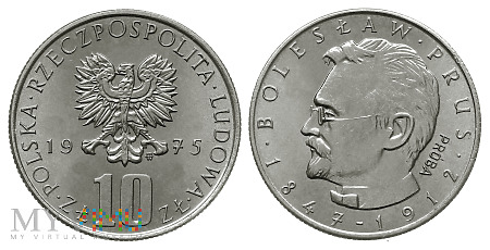 Duże zdjęcie 10 złotych, 1975, Bolesław Prus