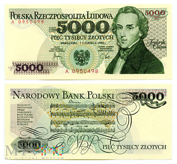Duże zdjęcie PRL 5000 złotych 1982 (A 0950498)