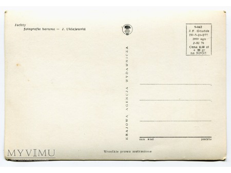 1977 Jachty pocztówka fotograficzna PRL wczasy