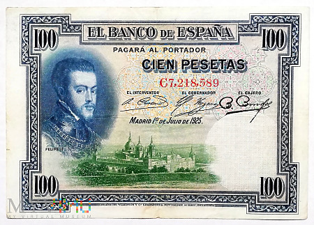 HISZPANIA 100 pesetas 1925