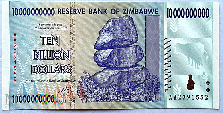 Zimbabwe 10 000 000 000 $ 2008