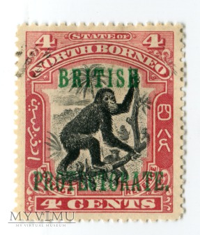 Borneo Północne znaczek North Borneo małpa