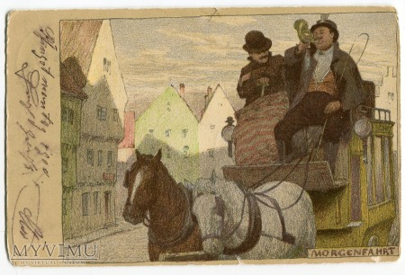 1900 Paul Hey Post Morgenfahrt pocztówka