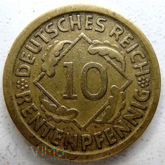 10 rentenpfennigów 1924 r Niemcy (Rep.Weimarska)