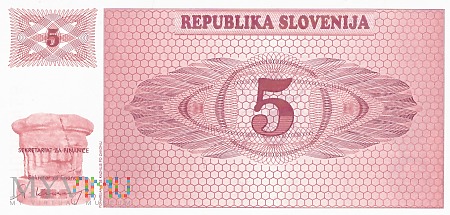 Słowenia - 5 tolarów (1990)