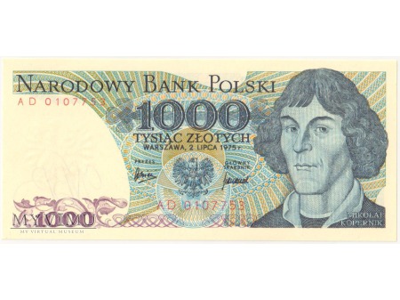 1000 złotych 1975 rok seria AD