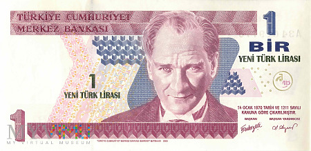 Turcja - 1 lira (2005)