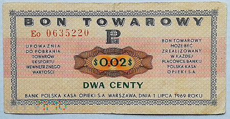 Polska 2 centy 1969
