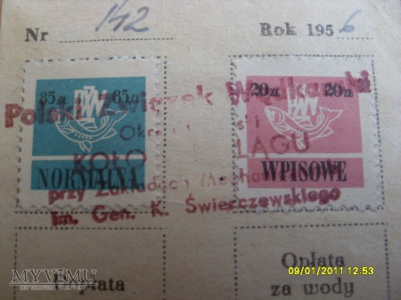 Legitymacja wędkarska-1956r.