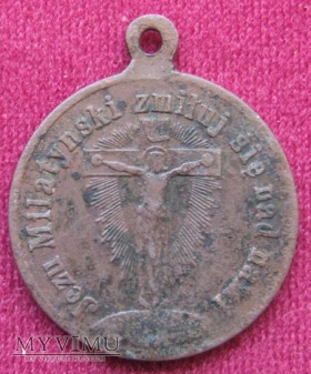 Stary medalik z Jezusem Milatyńskim