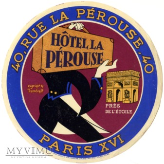 Nalepka hotelowa - Paris - Hotel La Perouse