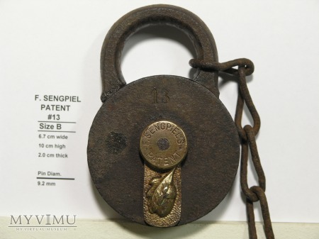 F. Sengpiel Patent Padlock #13 - Size 