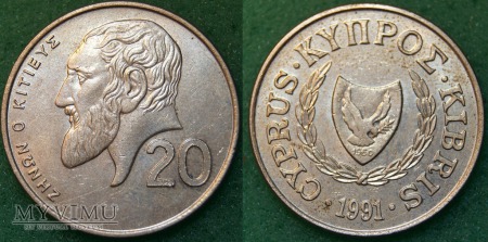 Cypr, 20 centów 1991