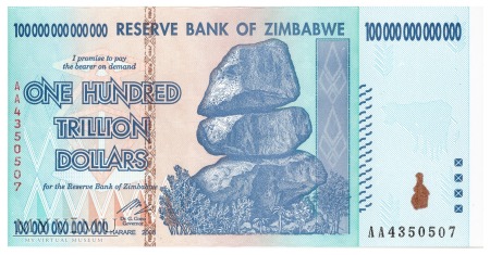 Zimbabwe - 100 000 000 000 000 dolarów (2008)