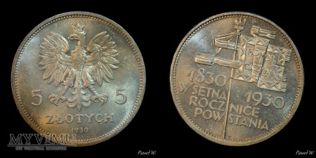 1930 5 zł Sztandar (Płytki Stempel)
