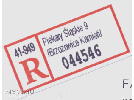 List polecony Brzozowice - Kamień