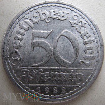 50 fenigów 1922 r. Niemcy (Republika Weimarska)