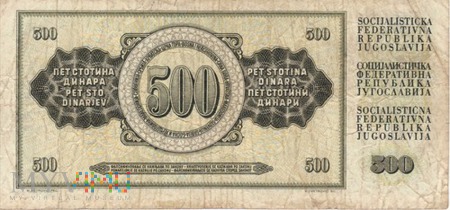 JUGOSŁAWIA 500 DINARA 1981