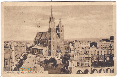 Kraków - Rynek - Kościół Mariacki - 1915