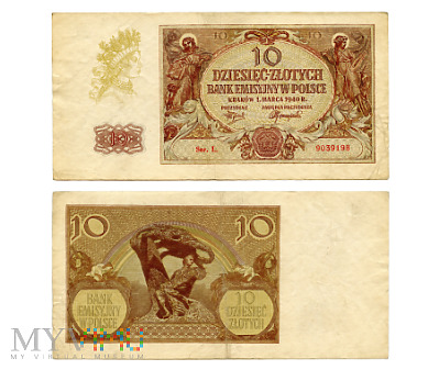 Duże zdjęcie 10 złotych 1940 (L. 9039198)
