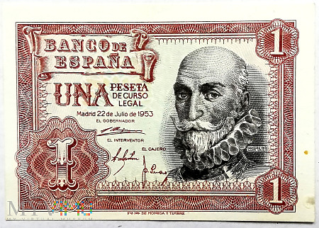 HISZPANIA 1 peseta 1953