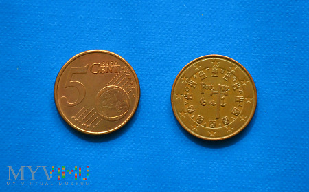Moneta: 5 euro cent - Portugalia 2002