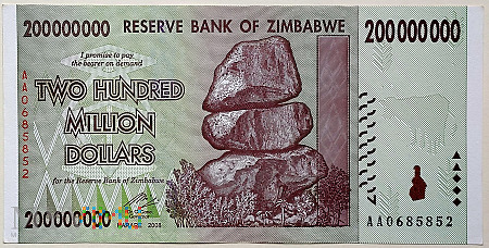 Zimbabwe 200 000 000 $ 2008