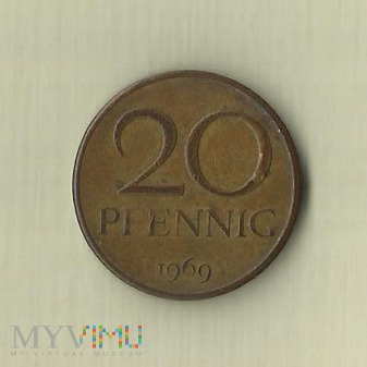 Niemcy (NRD) 20 fenigów, 1969/