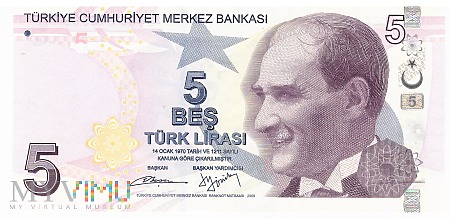 Turcja - 5 lir (2013)