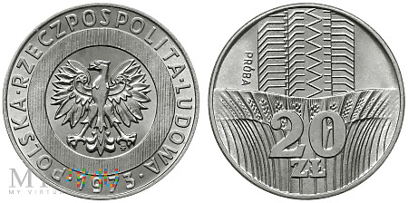Duże zdjęcie 20 złotych, 1973, tzw. Wieżowiec i Kłosy